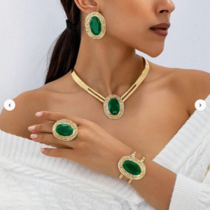 Parure pierre Verte