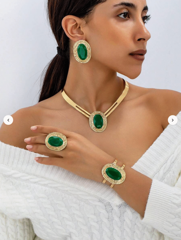 Parure pierre Verte
