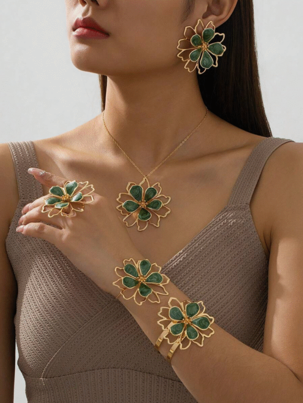 Parure Fleurs ornées 6 pcs – Image 6