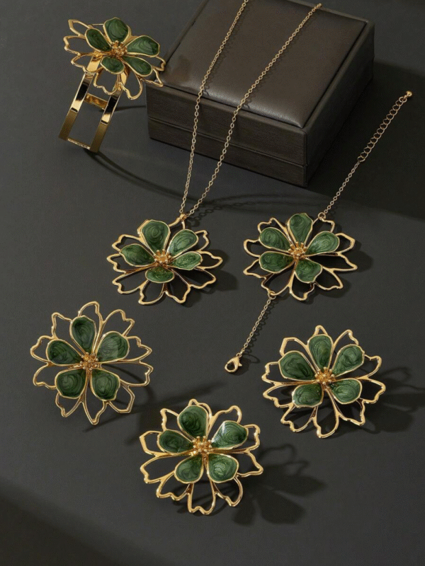 Parure Fleurs ornées 6 pcs – Image 7