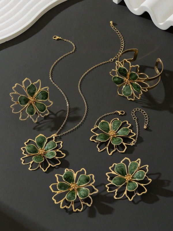 Parure Fleurs ornées 6 pcs – Image 8