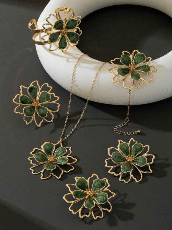 Parure Fleurs ornées 6 pcs – Image 9