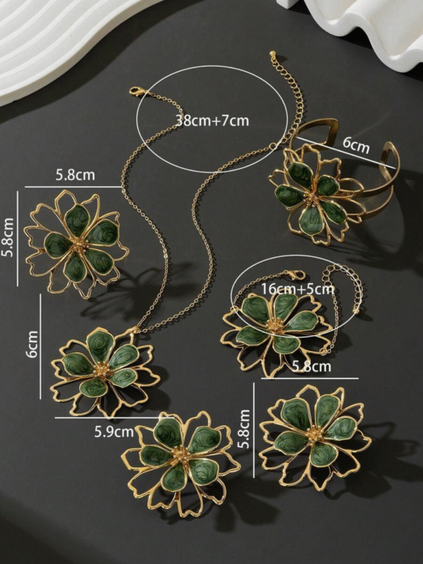 Parure Fleurs ornées 6 pcs – Image 10