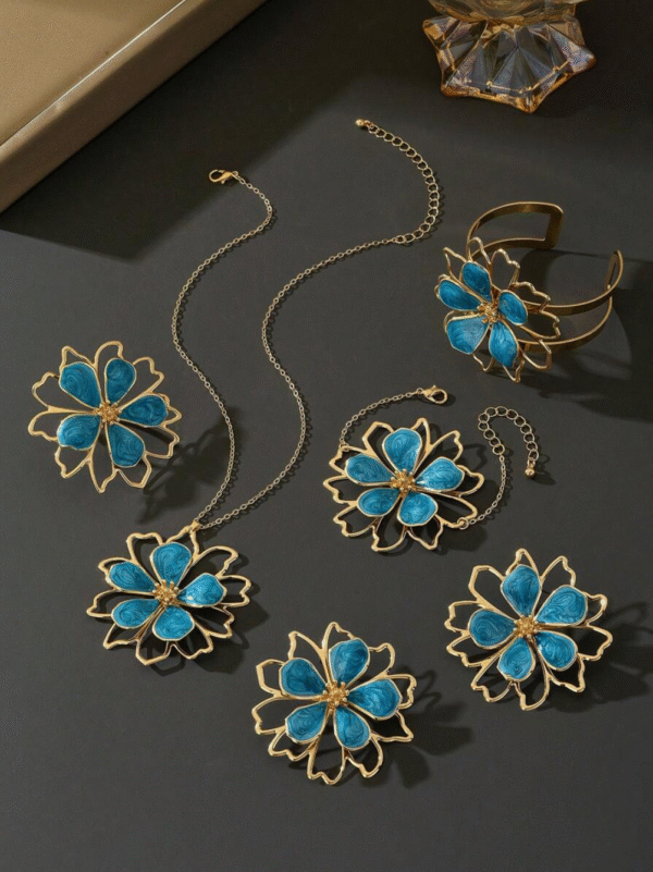 Parure Fleurs ornées 6 pcs – Image 3