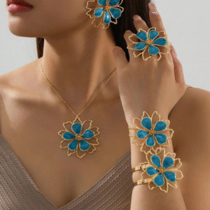 Parure Fleurs ornées 6 pcs