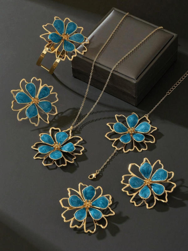 Parure Fleurs ornées 6 pcs – Image 4