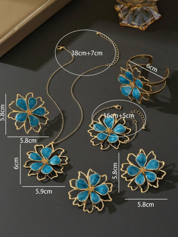 Parure Fleurs ornées 6 pcs – Image 5