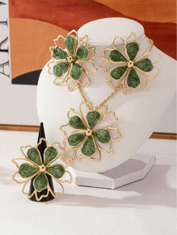 Parure Fleurs ornées 4 pcs – Image 6