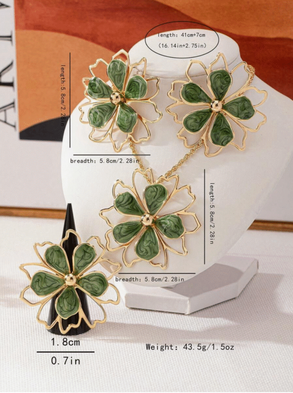 Parure Fleurs ornées 4 pcs – Image 10