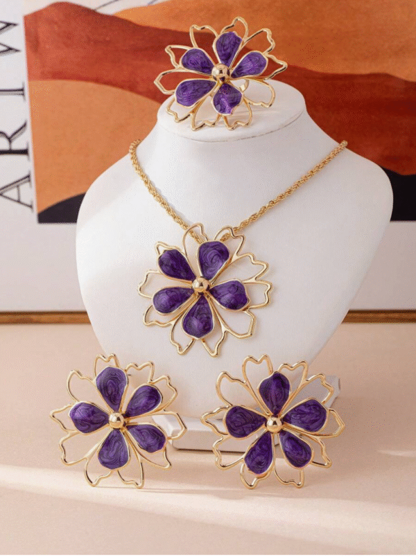 Parure Fleurs ornées 4 pcs – Image 11