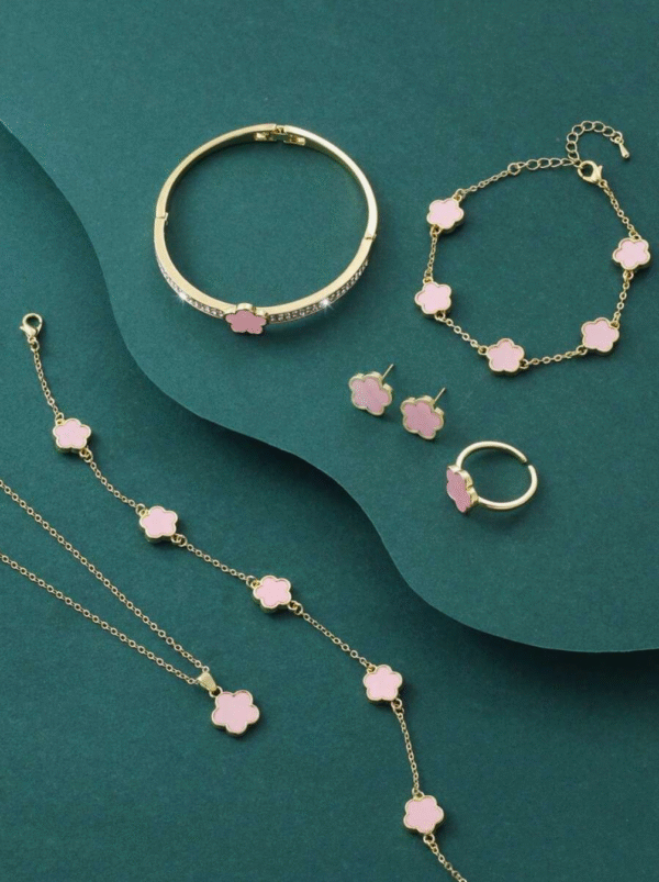 Parure trèfle rose – Image 3