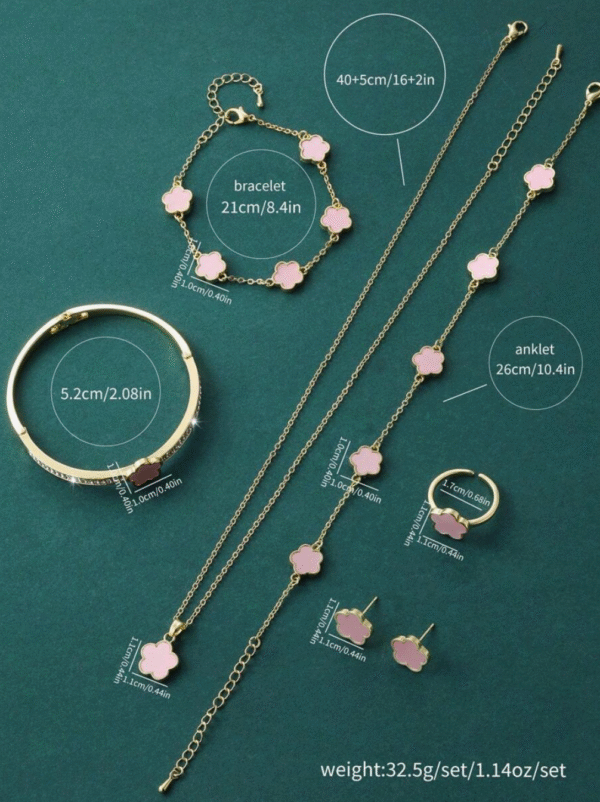 Parure trèfle rose – Image 4